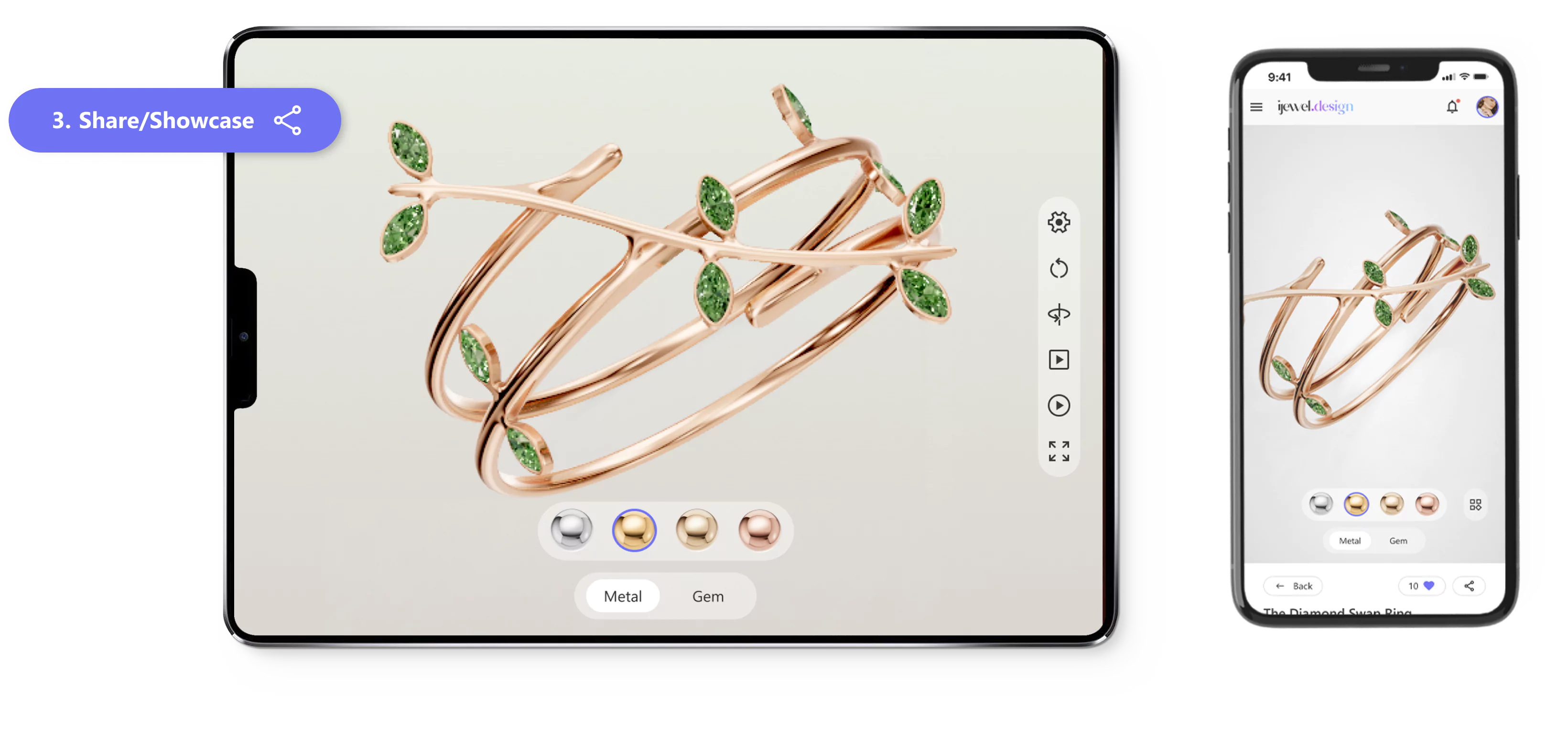 Share showcase 3D jewelry